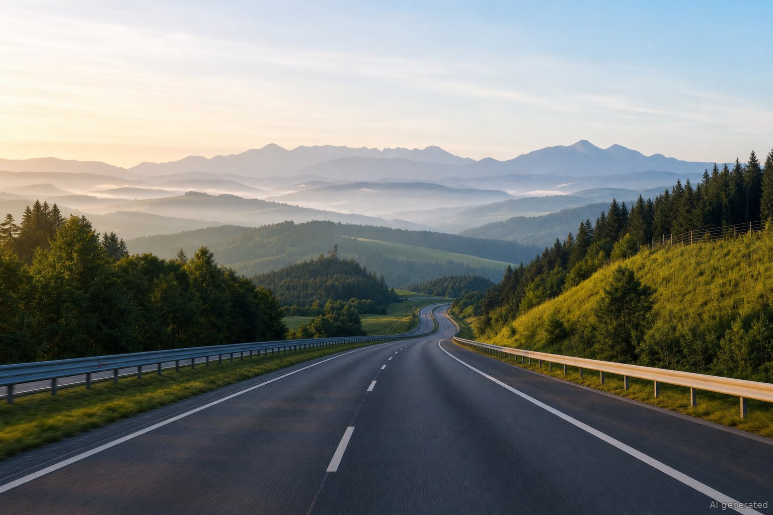 Highway through a landscape in Slovakia