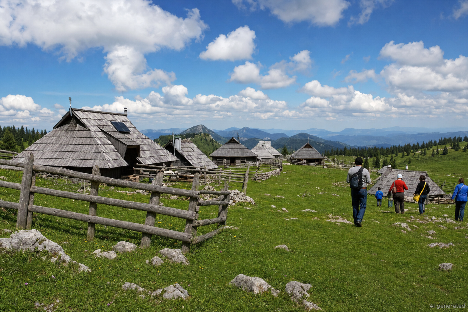 Malghe sulla Velika Planina nelle Alpi di Kamnik-Savinja